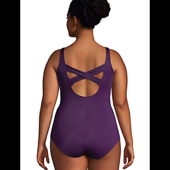 Land’s End Plus Regular size Carmela tummy control 1 piece swimsuit various - Picture 6 of 7